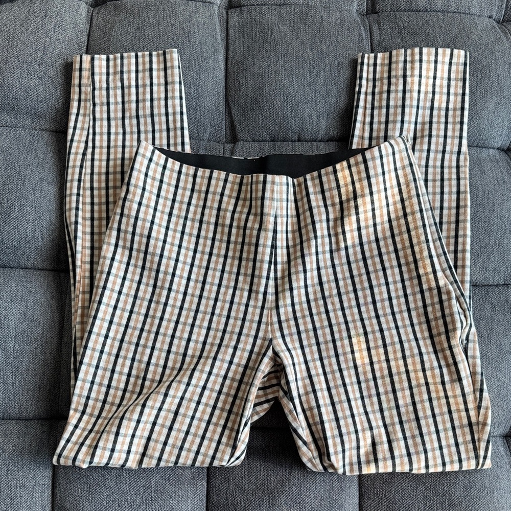 a new day Women’s Plaid Pants - Black, Brown, and Cream